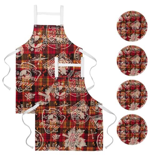 Tablier de serveuse pour cuisine et nettoyage de la maison lot de 2