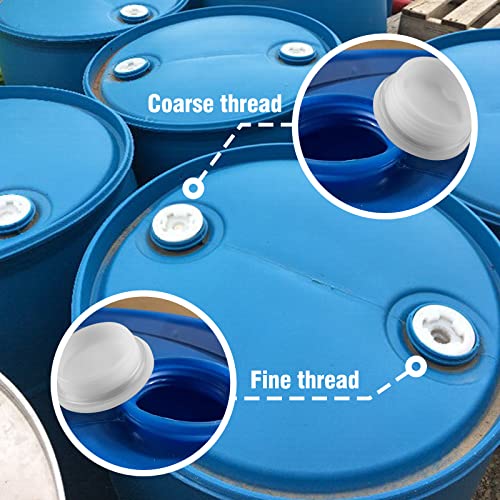 Harskiyer 6Pcs 2.32’’ / 60Mm Barrel Bung Cap, Plastic Bung Hole Caps Poly Buttress Drum Bung Plug Cap Seal Lid Barrel Caps For 55 Gallon Plastic Drums With Silicone Gasket, Coarse Thread #TOP2