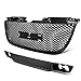 For 07-12 GMC Yukon ABS Plastic Round Mesh Style Front Upper+Lower Grille (Black) - GMT900