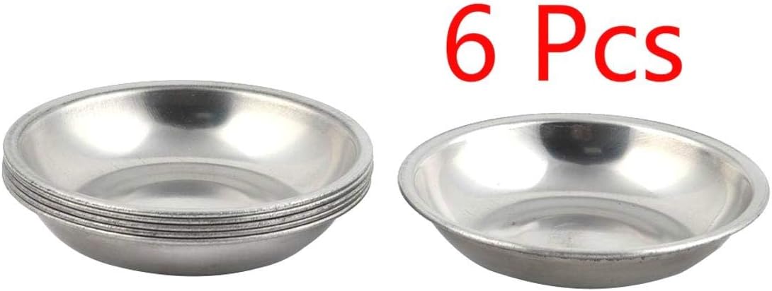 6 Pcs Stainless Steel Kitchen Appetizer Sauce Dipping Dish 8cm Dia
