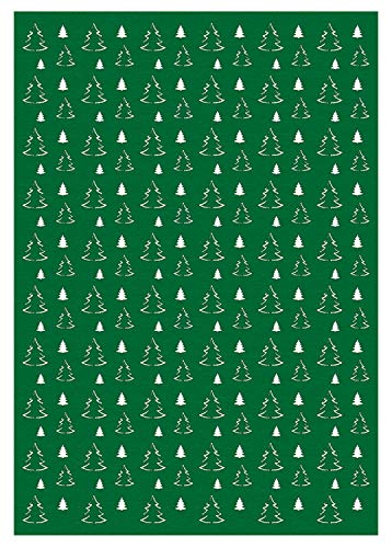 Ursus 60950024 - Silhouetten Karton, Weihnachtsbäume, dunkelgrün, ca. 23 x 33 cm, 300 g/qm, 10 Blatt, aus Fotokarton, durchgefärbt, aus Frischzellulose, gelasert, ideal für kreatives Basteln