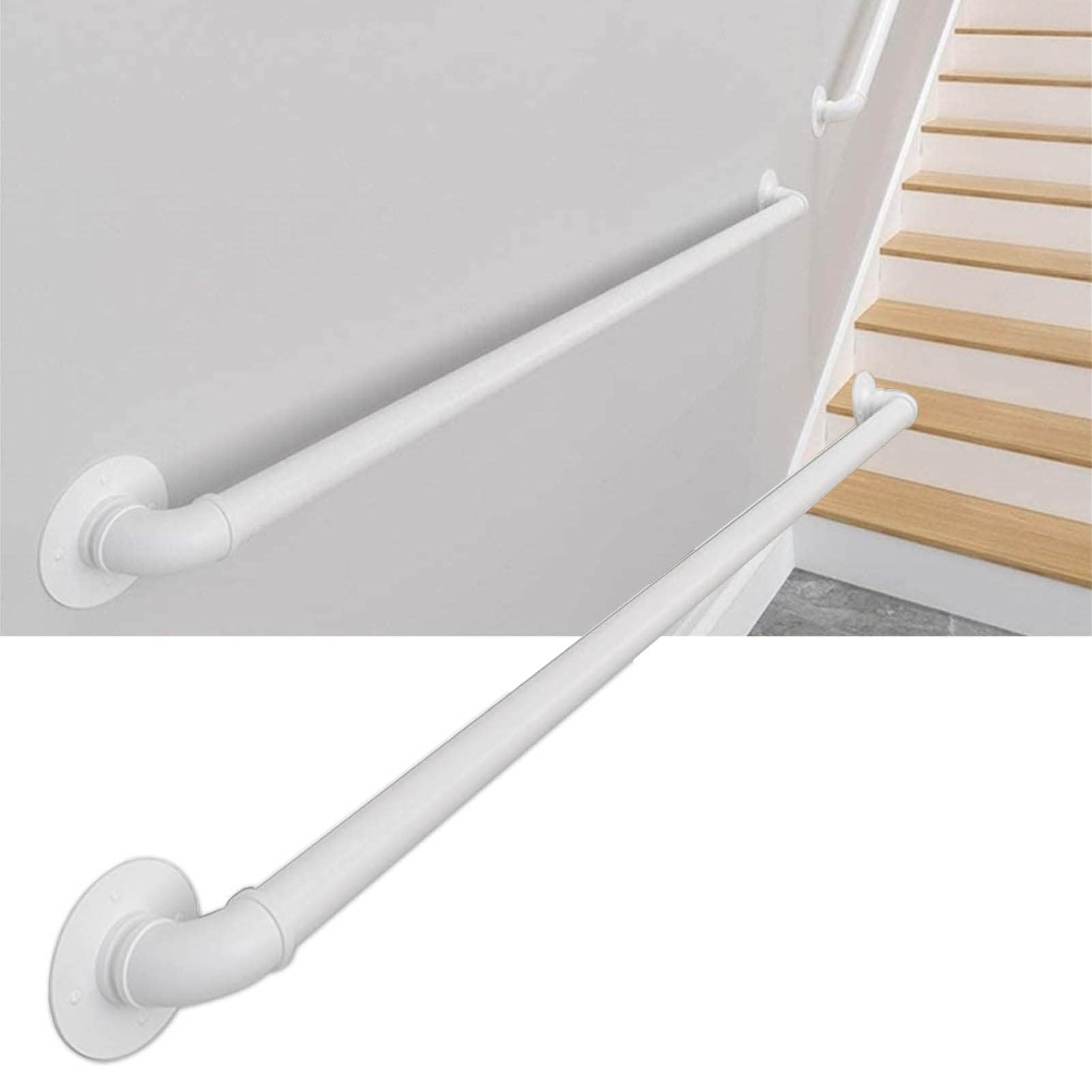 HYEYXKF White Handrail for Stairs, Bar Counter Foot Rail, Wall Mounted Handrails Railings, Stairway Railing for Indoors Outdoors Grab Rail Support Rod - Wrought Iron (Size : 8ft/240cm)