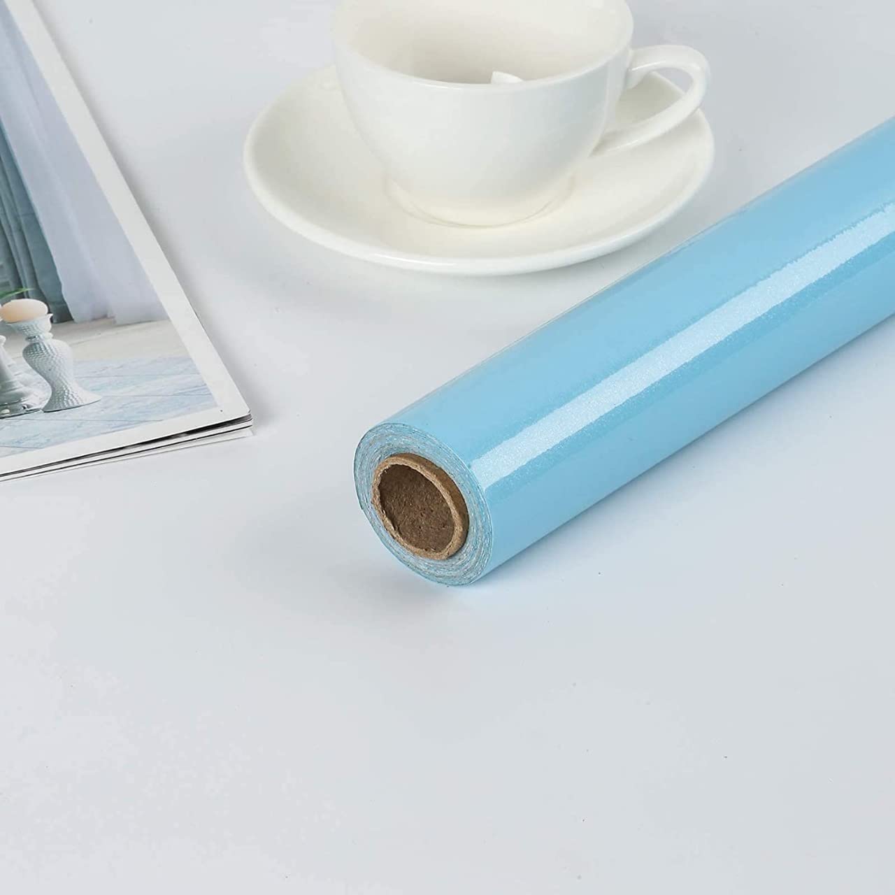 HOME13 Sky Blue Glossy Wallpaper Peel and Stick Wallpaper Self Adhesive Removable Sky Blue Wall Paper for Bedrooms Decorative Glossy Sky Blue Contact Paper for Cabinets Waterproof 24 X 48 inch (B0BBGKKJW4) Amazon Price History, Amazon Price Tracker
