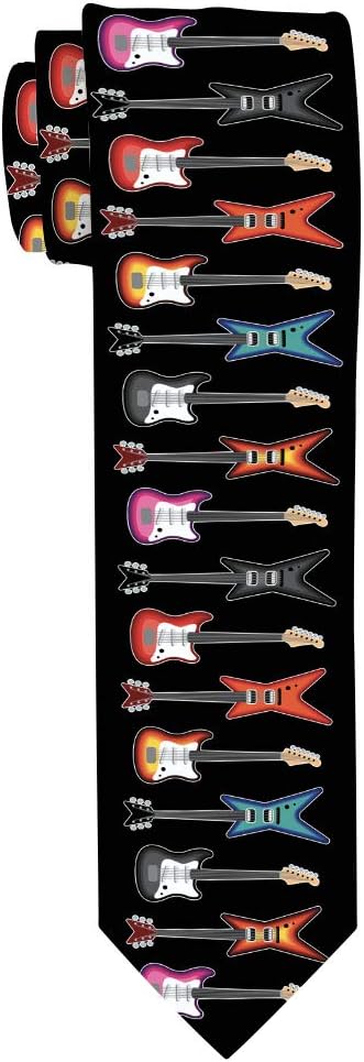 ThisWear Guitar Clothing Electric Guitar Tie for Men Musician Accessories Music Lovers Gifts Novelty Necktie