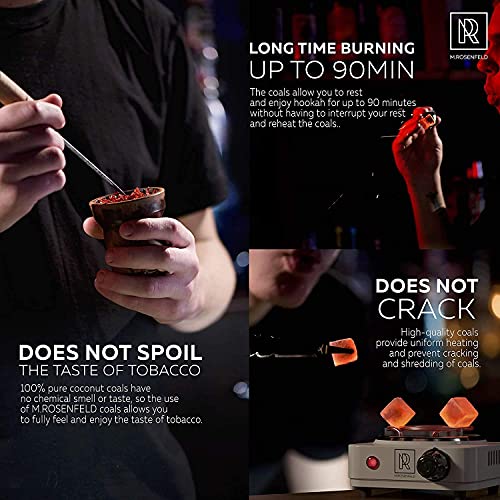 M. ROSENFELD Shisha Schlauch mit Mundstück Glas – 37cm Glasmundstück mit 150cm Soft Touch Silikonschlauch, Glas Shisha… – Bild 4