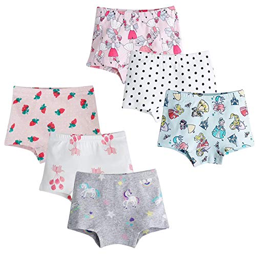 Image of Kids Series Baby Underwear Little Girls' Cotton Boyshort Panties (Pack of 6)