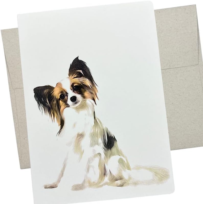 Papillon - Tarjeta de felicitación con sobre (5 x 7 pulgadas y interior en blanco para todas las ocasiones), bonita tarjeta de papel para