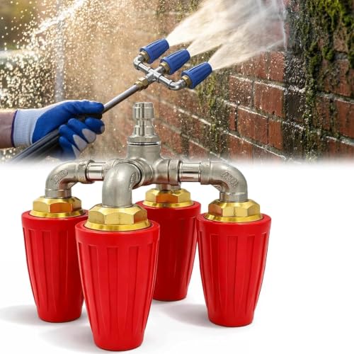 Triple Turbo Nozzle Pressure Washer�C360° Rotating Turbo Nozzle with 1/4" Quick Connector �C4000 PSI, for Power Washer for Drivewa