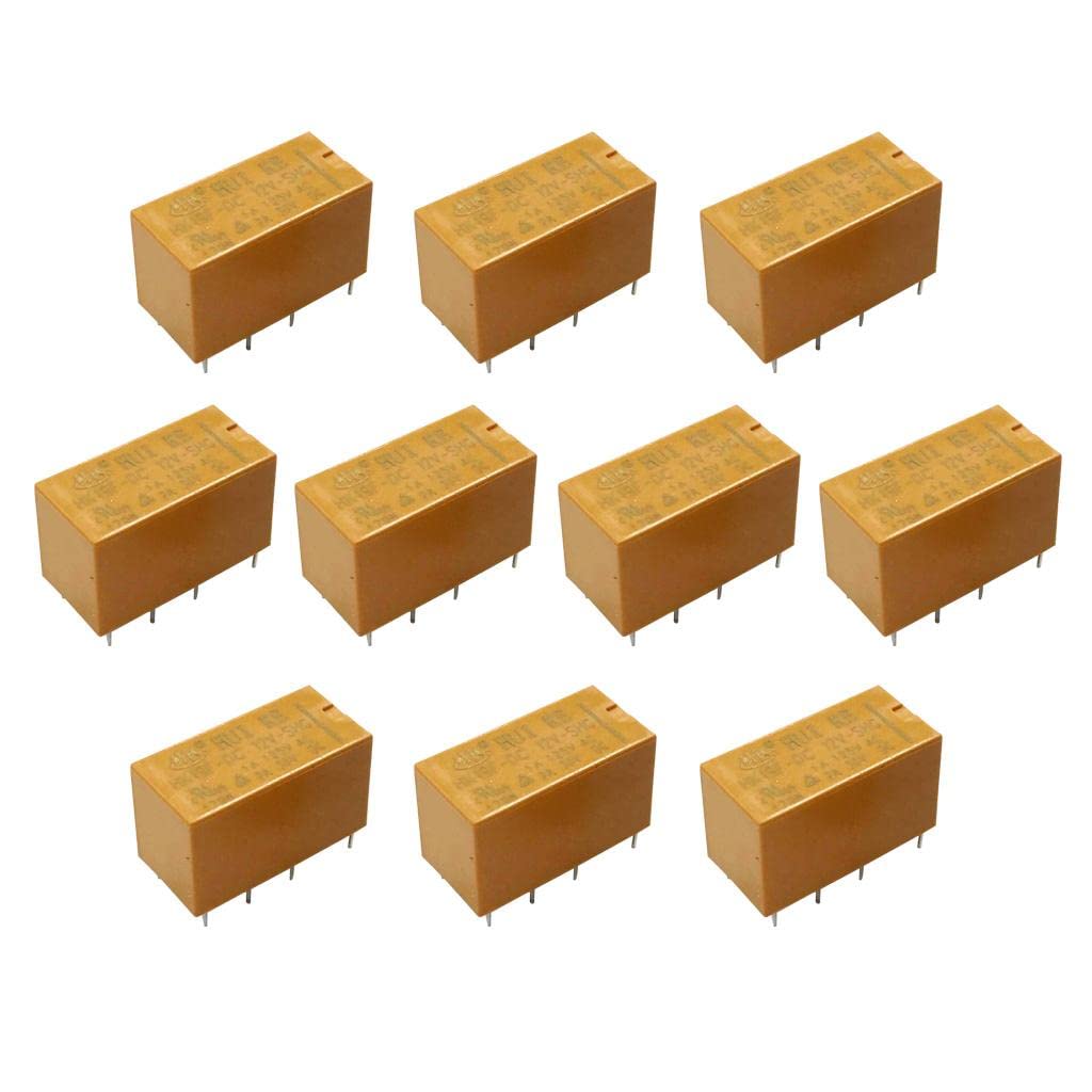 12VDC Coil 8-Pins DPDT Mini Power Relays Signal Relays HK19F-SHG - Pack of 10-image-48