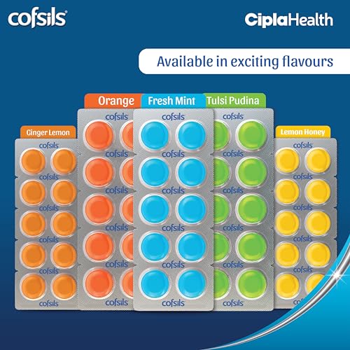 Image of Cipla Cofsils Lozenges (100 Count) | Fresh Mint Flavour | Quick Relief from Sore Throat, Itchy Throat and Scratchy Throat (10 x 10 Strips)