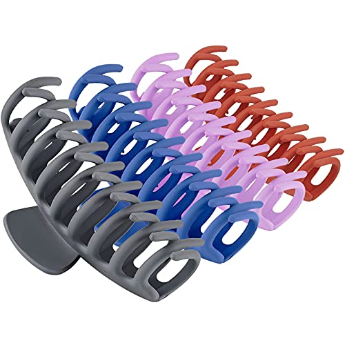 Tocess Big Hair Claw Clips For Women Large Claw Clip For Thin Thick Curly Hair 90'S Strong Hold 4.33 Inch Nonslip Matte Hair Clips (4 Pcs) #TOP18
