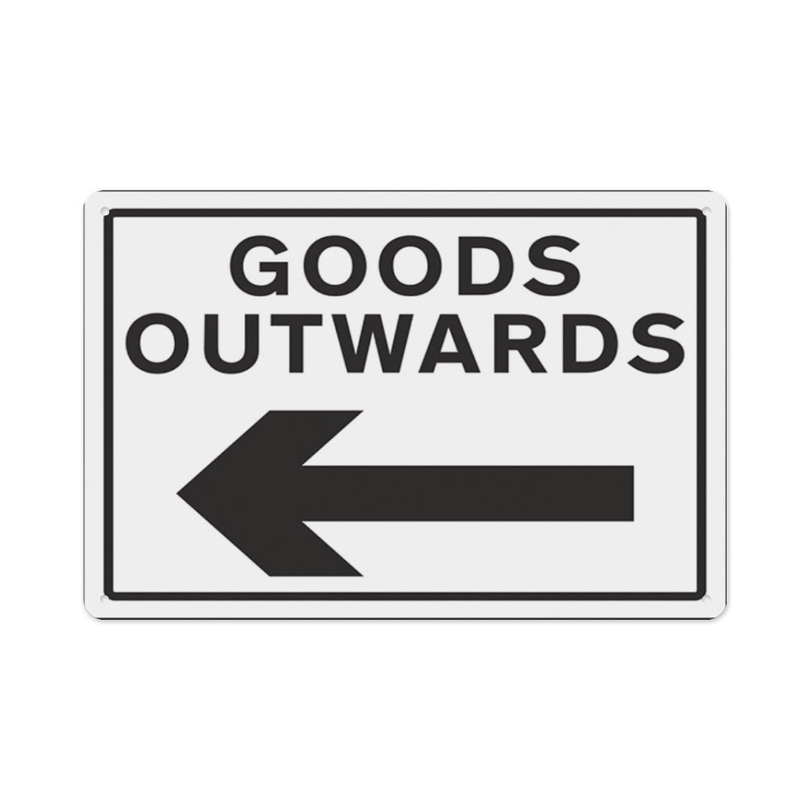 peiyeety Goods Outwards Arrow Left Aluminum Tin Warning Signs For Home Outdoor Garden 8X12 Inches