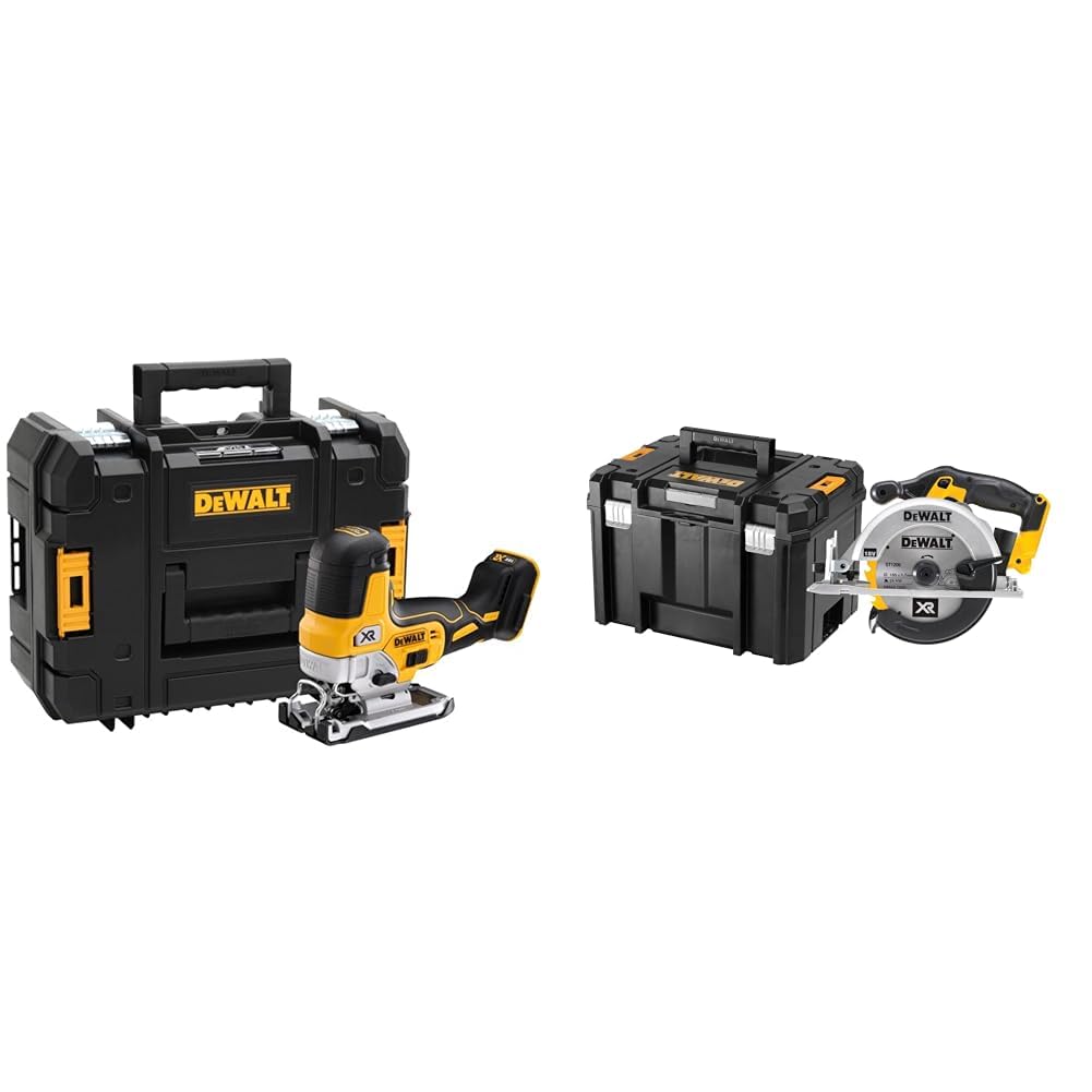 DeWalt Scie Sauteuse à Prise par le Corps Brushless XR 18V - DCS335NT-XJ - Scie sans Fil & Scie Circulaire XR 18V - DCS391NT-XJ - Scie Circulaire sans Fil avec Coffret TSTAK