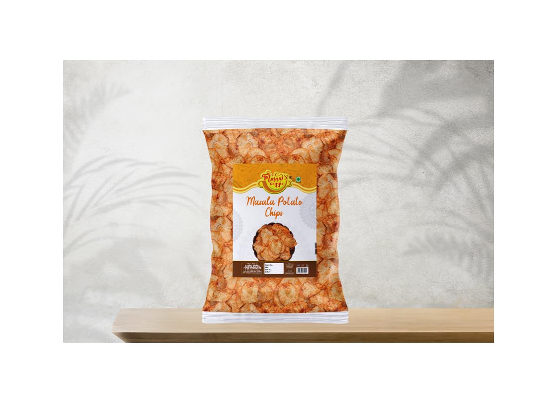 Mmaa's Veggie Marwar's Organic Ready to eat Namkeen Potato Chips Spicy | Red Chilli Aloo Chips | Low Fat Masala PATTA Wafer | Tasty Yummy Snack Healthy Snack | Batata PATTA Wafer Chips-150g*2Pack 3