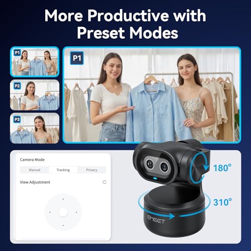 Image of EMEET PIXY Dual-Camera AI-Powered PTZ Camera 2K, AI Tracking, PDAF&AI Autofocus 0.2s, 1 /2.55'' Sony Sensor, 3 Mics, Presets, Gesture Control, 2K Webcam for Streaming and OBS /Twitch /Switch 2 Compatible