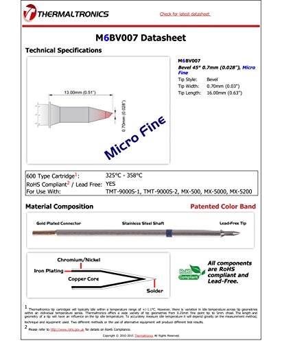 Image of Thermaltronics M6BV007 Bevel 45deg 0.7mm (0.028in), Micro Fine