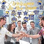 Welcome To The Team Banner Blue Gold Glitter Welcome Banner Decorations Welcome New Employee Hanging Swirls Decorations for Office Newcomers Staff Welcome Party Decoration for Office Party Decorations Supplies - Image 5