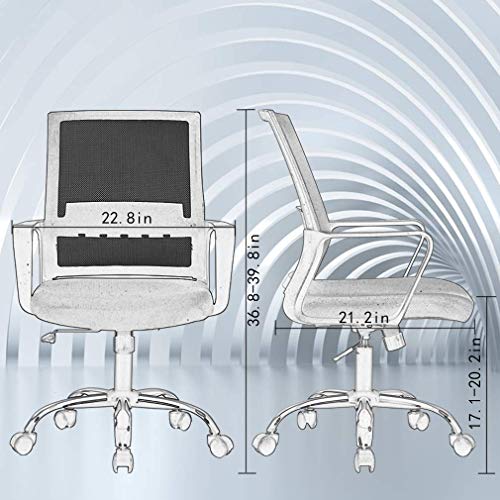 2 Pack Mesh Office Chair,Desk Chair, Computer Chair Swivel Rolling Executive Lumbar Support Task Mesh Chair Metal Base for Women&Men,Ergonomic Executive Chair with Armrests,White