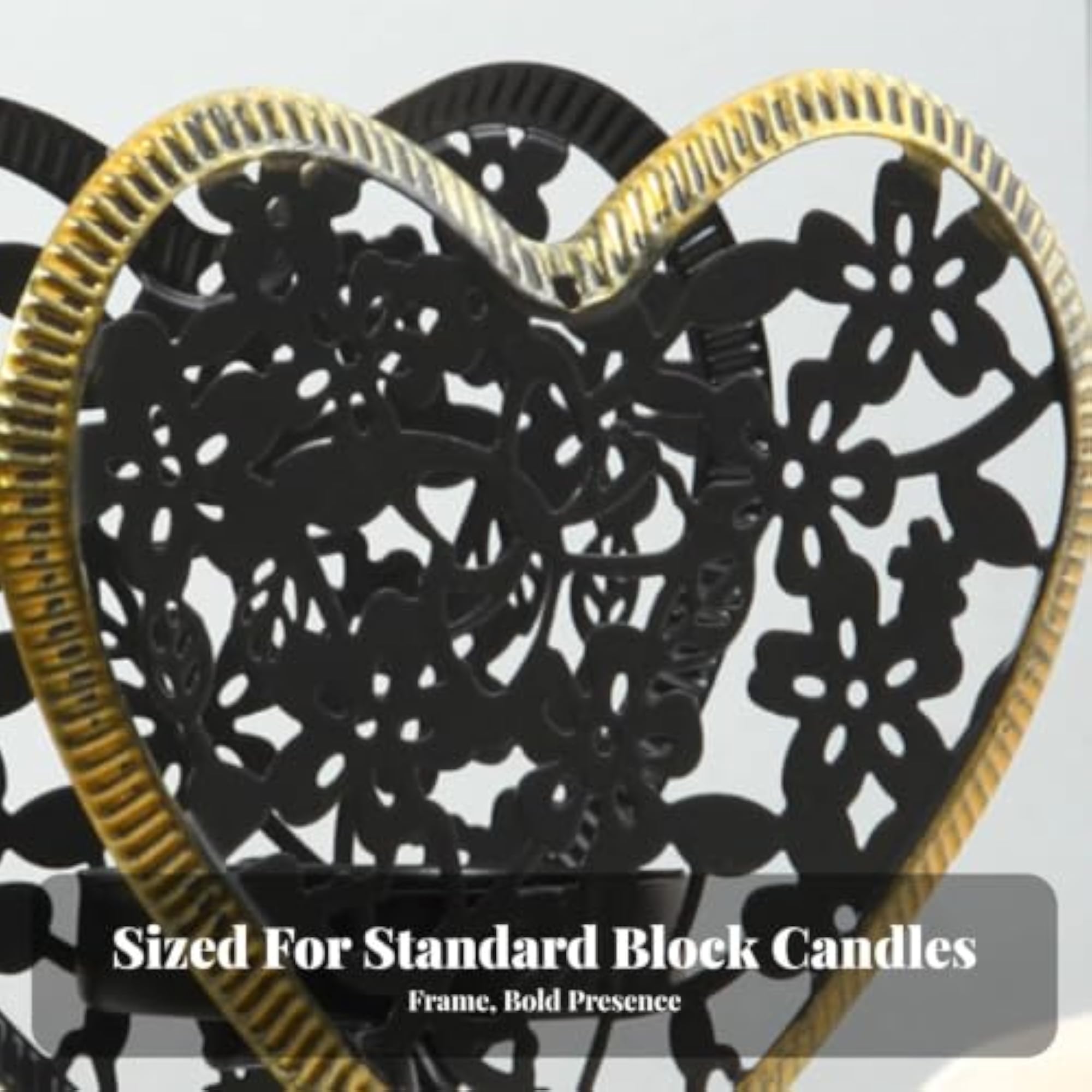 Openwork Heart Candle Holder, Metal Design