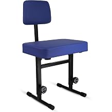 5 CORE Piano Bench with Backrest 3 Inch Sponge Padded Adjustable Stool Music Keyboard Seat for Musicians Piano Stool Chair Blue - PNB B-Rest BLU