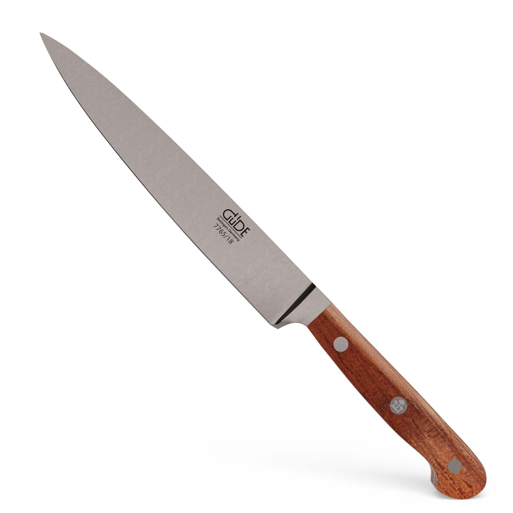 GÜDE Solingen Tradition - Nóż do filetowania, kuty, 18 cm, drewno śliwkowe, F.GÜDE, Ręcznie robiony w Niemczech