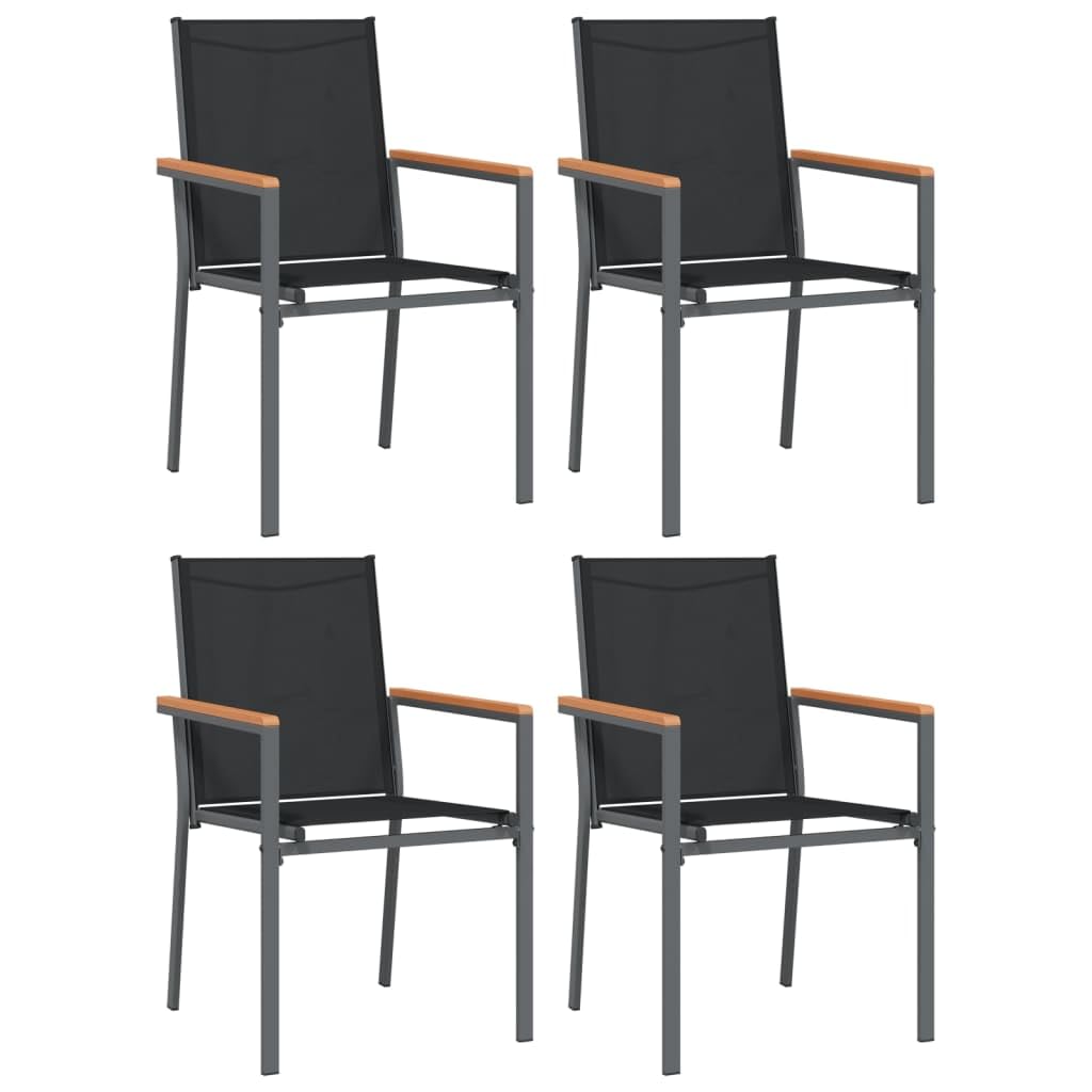 Fauteuil pour terrasse et piscine en acier noir résistant aux intempéries