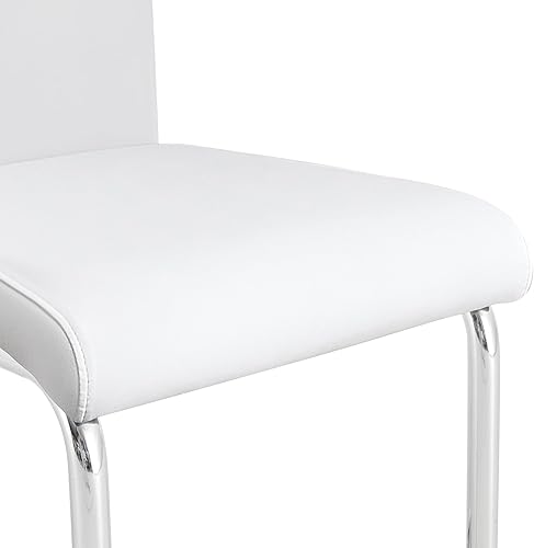 Miniatura 7 de Yoglad Juego de 4 sillas de comedor modernas, tapizados de piel sintética, asientos laterales de cocina con patas de metal para sala de estar,