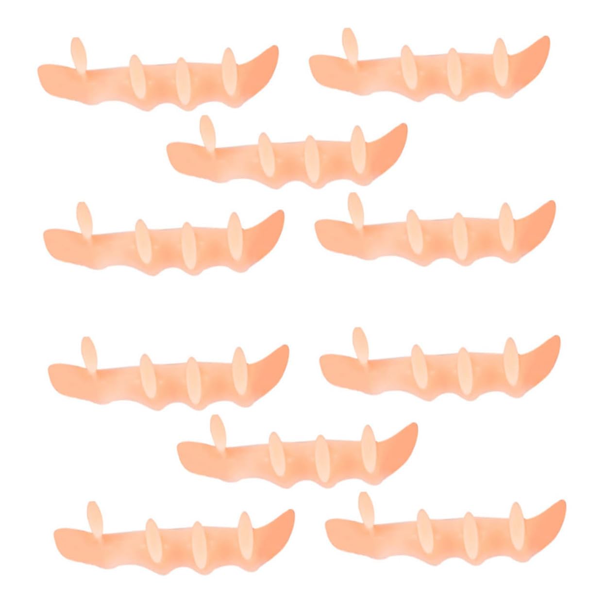 OUNONA 10Pcs Silicone Toe Separators for Overlapping Toes Comfortable Foot Correctors Durable and Easy to Clean for Everyday Wear and Yoga Skin Tone Design