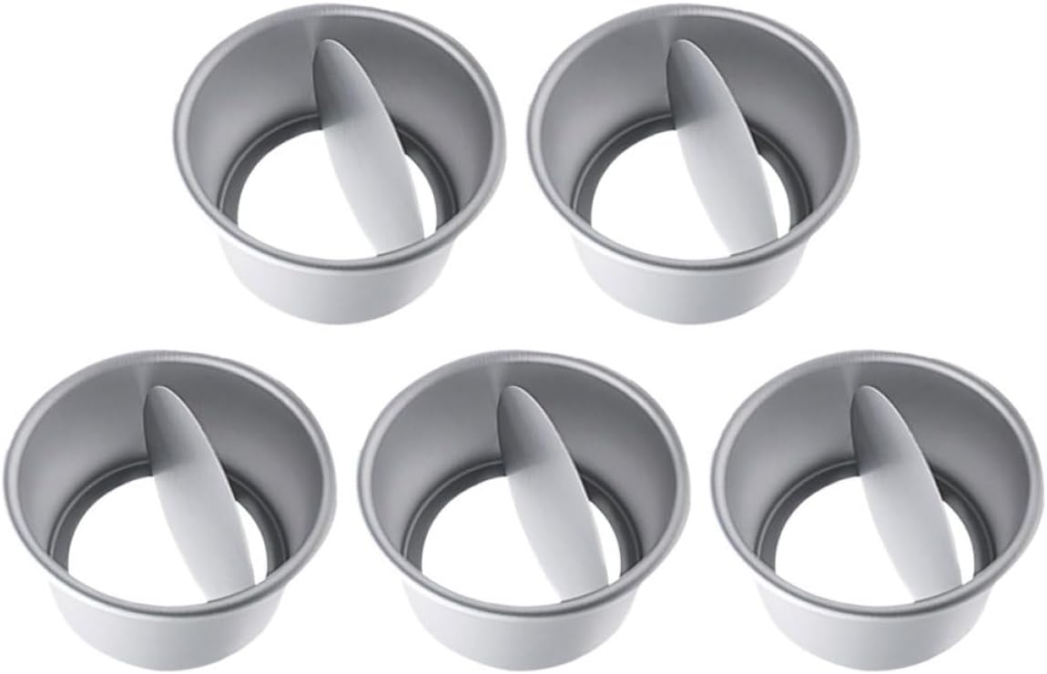 MAGICLULU 5pcs 4-inch round Cake Pans Set with Removable Bottoms, Anodized Aluminum Alloy Baking Tins for Cheesecake and Pastry Baking, Non-stick Bakeware for Home and Professional Use