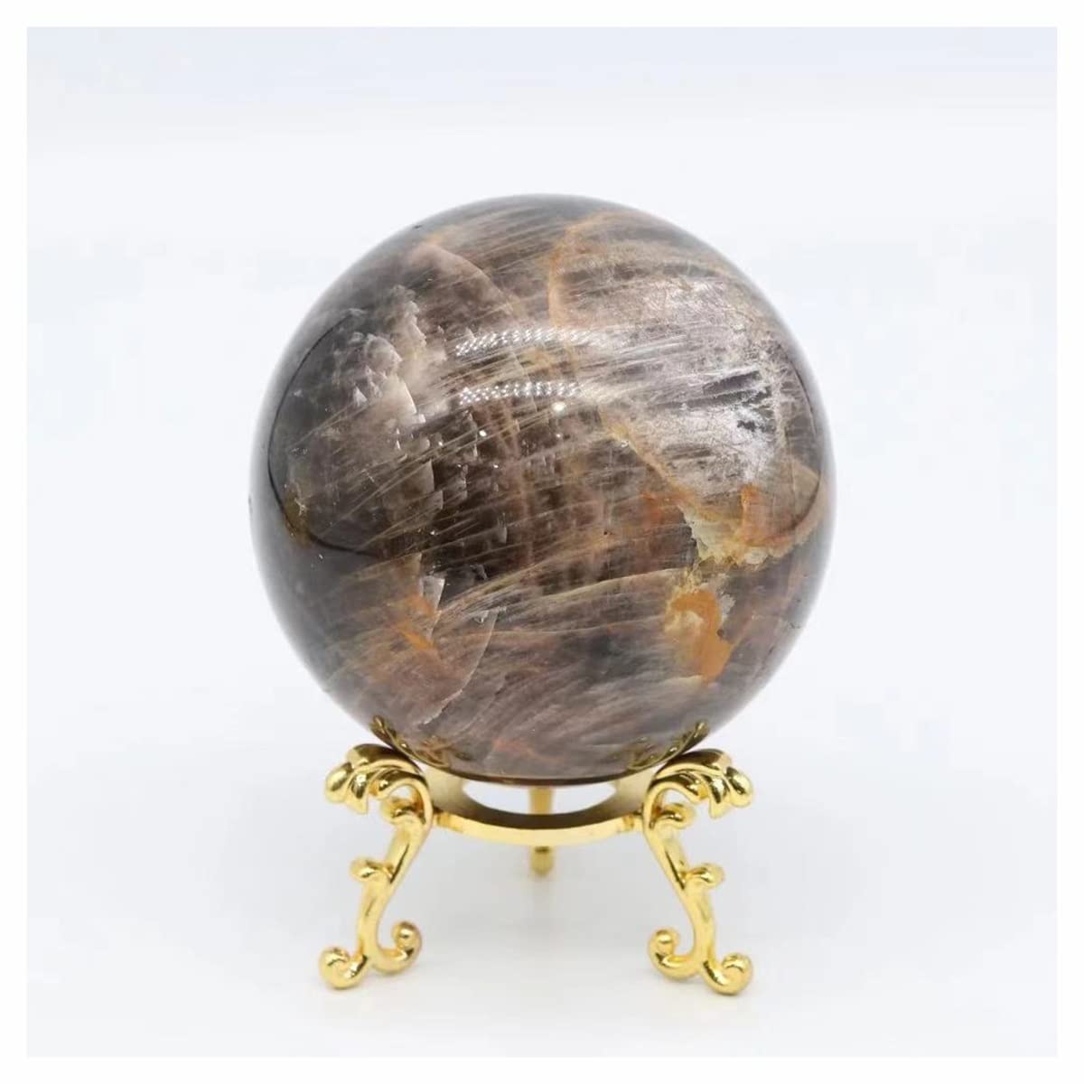 Piedra lunar gris en bola de cristal natural para crear un ambiente zen en el salón