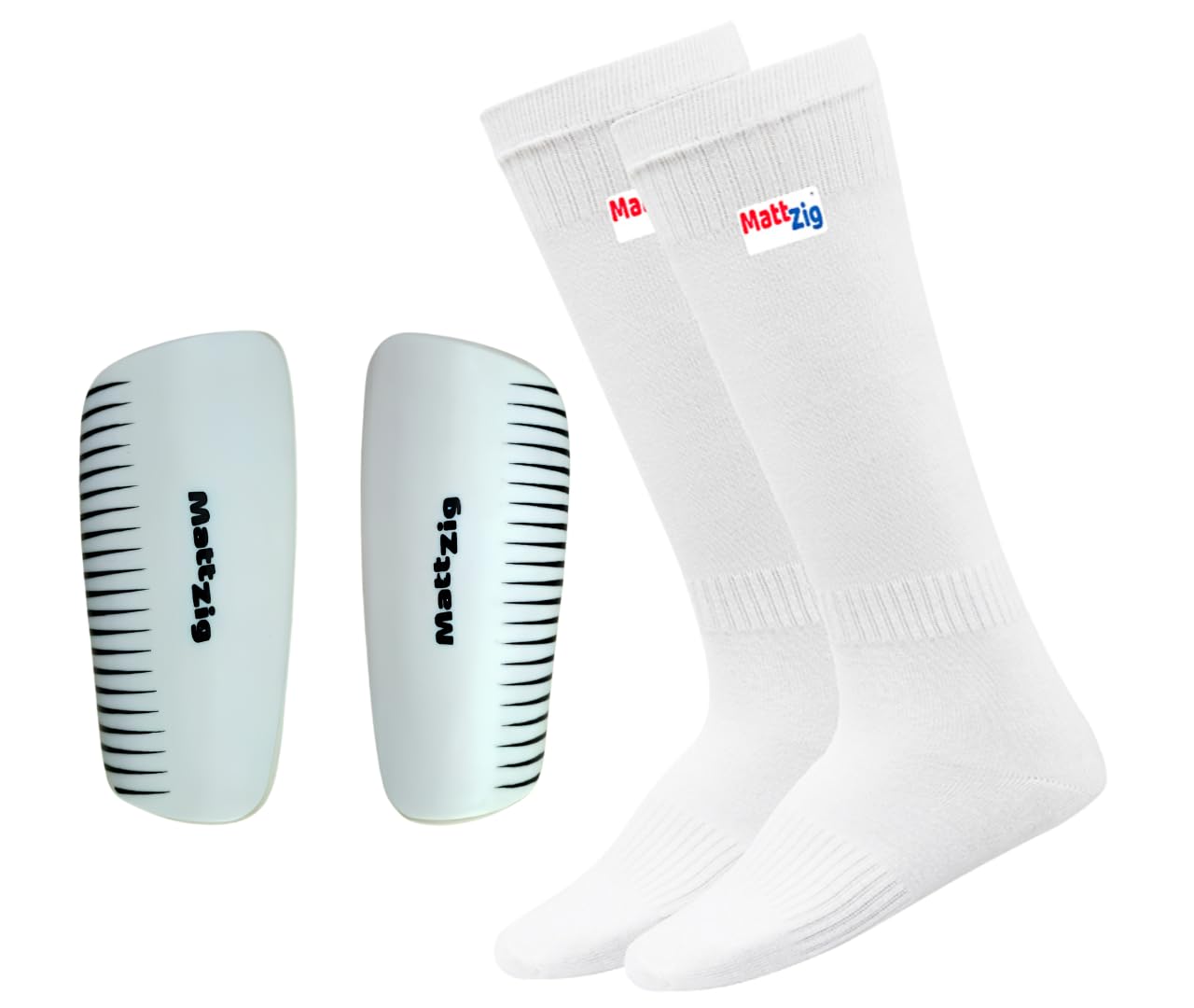 Indian Pro Football Kit (Football Socks One Pair + Shin Guard One Pair) - White-image-39