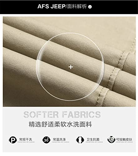 Men's Causal Business Blazer Khaki Single-Breasted Cotton Slim Suit Jacket2