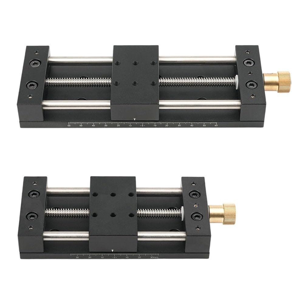 Plattform-Schiebetisch, lineare Bühne mit 75 mm/120 mm Schiebebereich, 10 kg Tragfähigkeit, für Produktionsmaschinen und optische Experimente, Schwarz