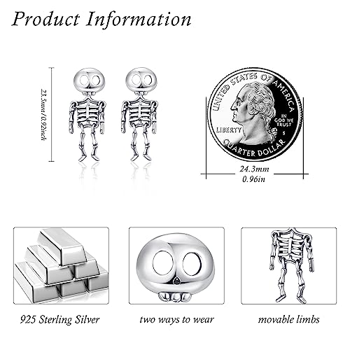 Dreamboat Sterling Silver Cute Halloween Earrings for Women Punk Earrings Men Black Jewelry Halloween Gifts for Adults3