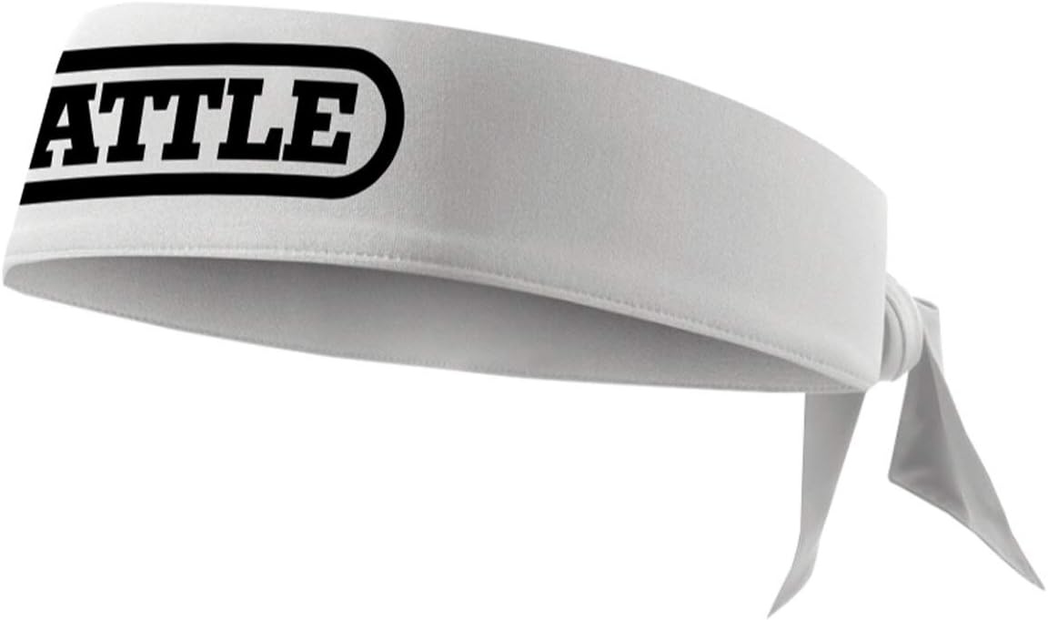 Battle Sports Football Head Tie - Performance Sweat Band with Moisture Wicking Fabric, Tie Headband for Men, Washable Football Gear Options - White
