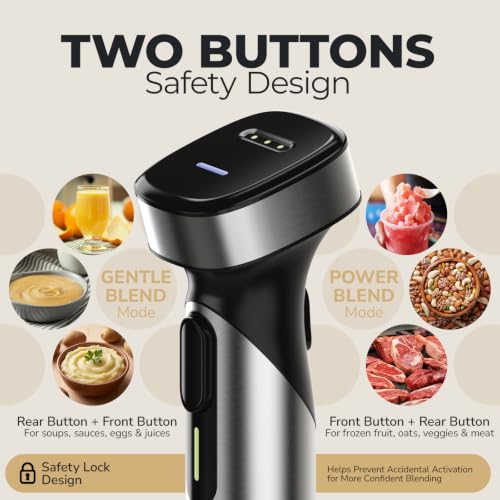 Image of Turelar Cordless Immersion Blender Handheld with Rechargeable Battery
