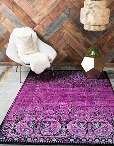 Image of Unique Loom Imperial Collection Modern Traditional Vintage Distressed Lilac Area Rug (4' 0 x 6' 0)