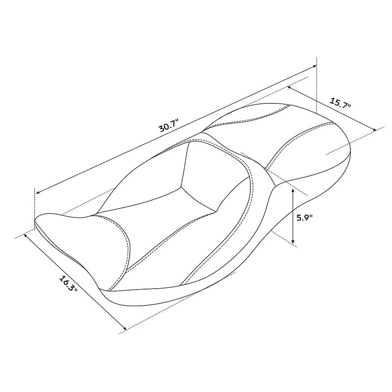 Asiento de moto ergonómico contra el cansancio lumbar para Harley Touring y Road King Desert 6