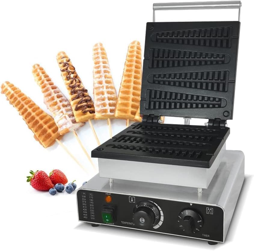 Piastra per Waffle Professionale con Stampo A Forma di Pino, Padella in Ghisa Antiaderente, 240 V per Cottura Professionale