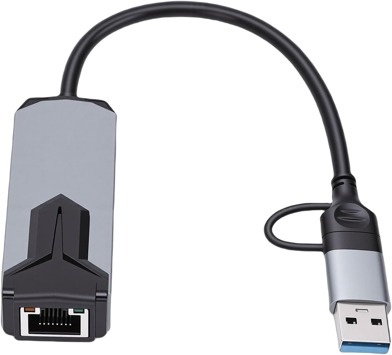 CUIFATI USB C and USB A to Ethernet Adapter, 5Gbps High Speed Type C to RJ45 Network Converter with Aluminum Alloy Casing, for Laptop Tablet OS