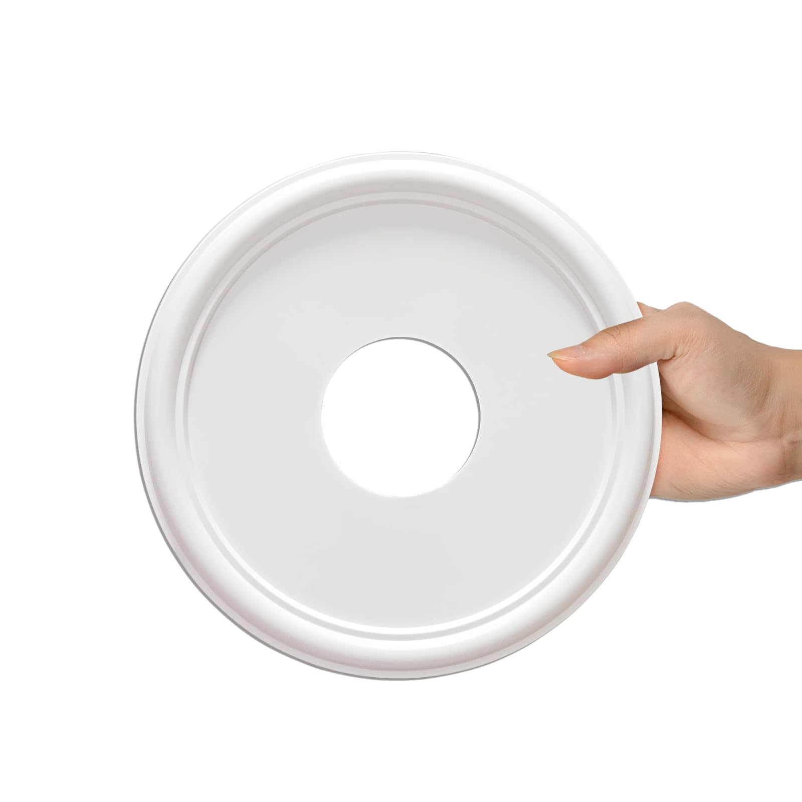 EIFHYT Molded Nylon Ceiling Medallion for Light Fixtures and Ceiling Fans 13"OD x 4"ID x 1-1/8"P (Fits Canopies up to 10-1/4") White — Amazon image 8