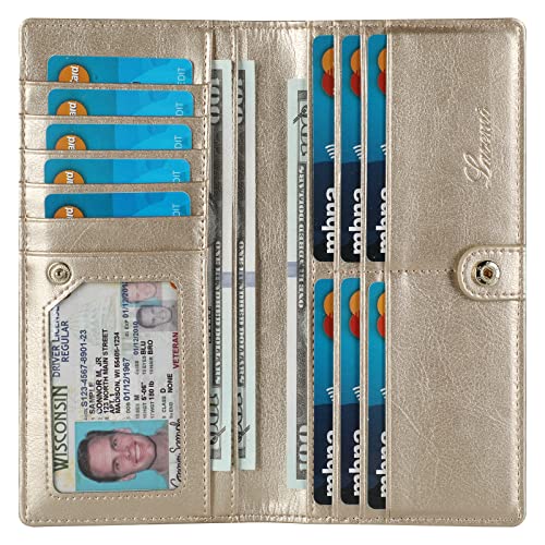 Lavemi Ultra Slim Thin Leather Women Wallet RFID Blocking Credit ...