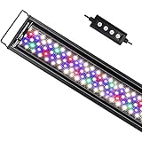 hygger 水槽ライト120-135cm対応 アクアリウムライト LED 熱帯魚ライト 水槽用 7色LED 215LED 昼光と月光モード 明るさ調整 タイマー付き 観賞魚飼育 水草育成 スライド式 省エネ 長寿命 42W