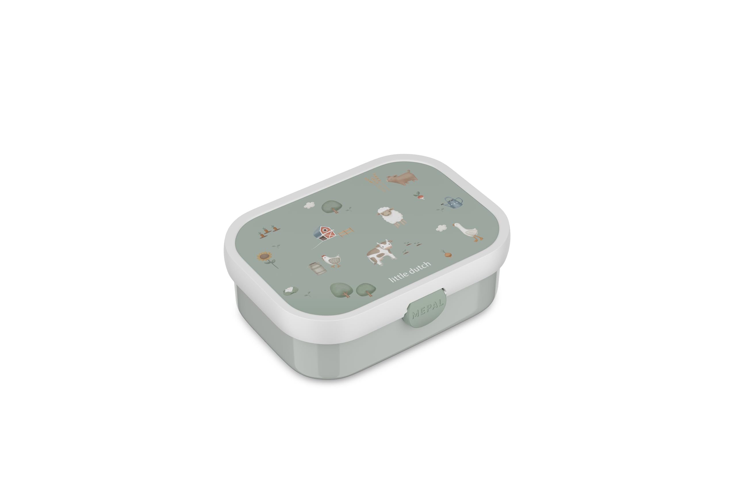 Mepal - Lunch Box Campus Little Dutch - Bento Lunch Box for Children - Bento Compartment - Clip Closure - BPA-Free & Dishwasher Safe - 750 ml - Little Farm