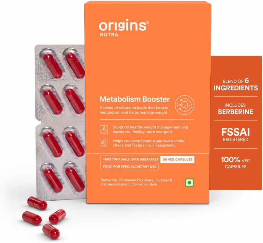 - Metabolism Booster | Berberine + 5 Active Ingredients | Helps Manage Inflammation & Boost Energy | 56 Veg Capsules | GMP Certified | Pack of 1