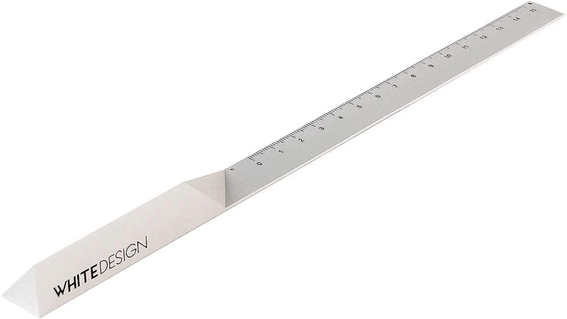 Triangle Metal Ruler Aluminum Measuring Ruler Creative Yardstick Use in Office School Architecture (Triangle Silver)