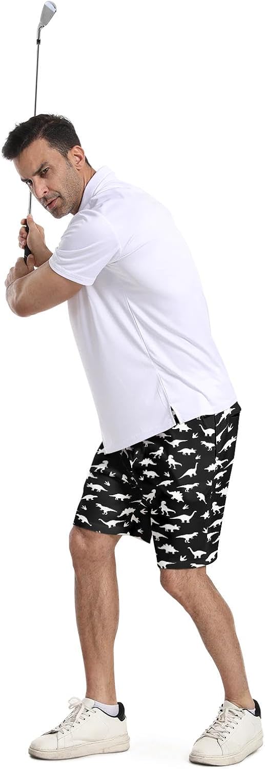 Men's Golf Dress Shorts with 5 Pockets Funny Hiking Pants for Men Stretch Quick Dry Work Flat Front Shorts Casual
