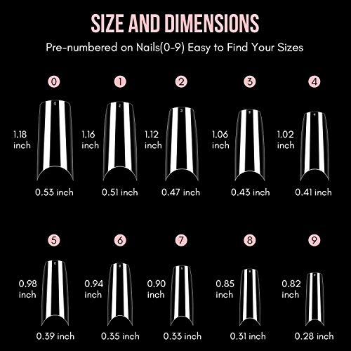 Makartt Soft Gel Nail Tips Press On Nails Set With 500Pcs Coffin Nail Tips Clear Half Cover False Nails Soak Off Nail Tips 4Pcs Nail Glues 1Pcs Nail File With Case False Nail Kit Acrylic Nail Kit #TOP3