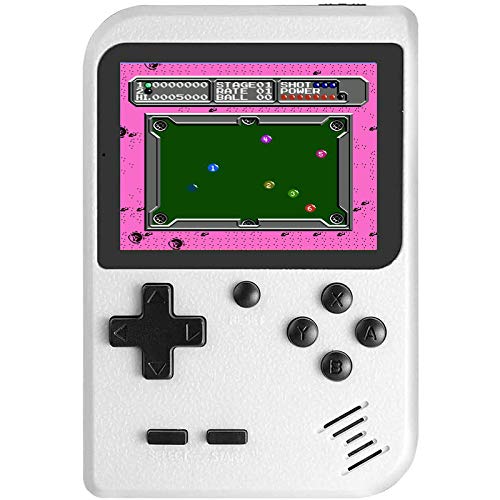 TTSAM Handheld Games Console for Kids Adults Retro FC Video Games Consoles 3 inch Screen 400 Classic Games Player with AV Cable Can Play on TV (White-New)