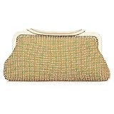 Aufbewahrung: Größe der Glitzer-Clutch (L x B x H): 23,6 x 4,1 x 12,4 cm und Gewicht: 0,3 kg. Es hat einen Raum, aber es gibt genug Platz für alles, was Sie brauchen. Zumindest sollten ein Telefon, Schlüssel, Ausweis und Kreditkarte, kleine Behälter mit Make-up und Toilettenartikeln und Bargeld auf der Liste stehen.